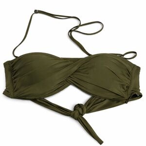 Turquoise Olive Green Bandeau Bikini Top – Removable Straps – Sexy Fit C/D/DD